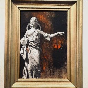 Original Mixed Media Collage Painting PYTHIAS DREAM OOAK Framed Art 5” x 7”